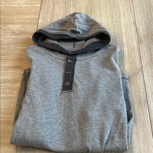 INC International Concepts Charcoal Henley Hoodie